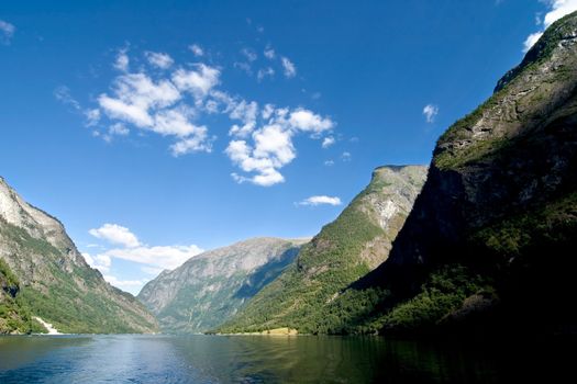 Sognefjord near Gudvangen in the western area of Norway.