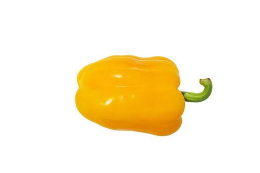 Yellow bell pepper on white background with clipping path