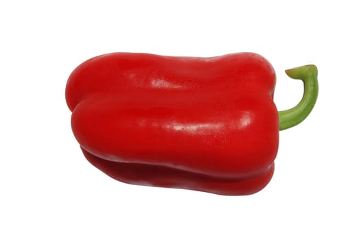 Red bell pepper on white background with clipping path
