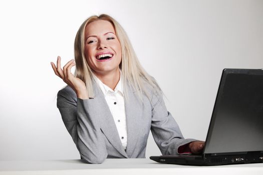 business woman working on laptop