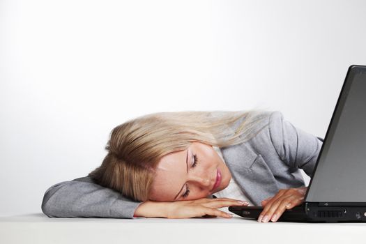 business woman working on laptop