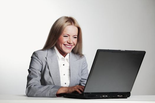 business woman working on laptop