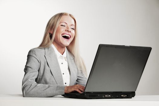 business woman working on laptop