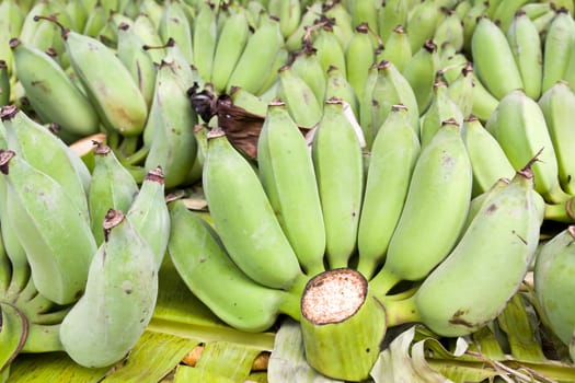 Heap of bananas on a market