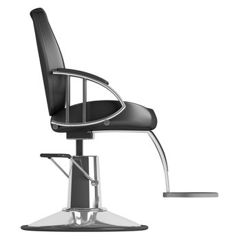 Black hairdressing salon chair isolated on white background