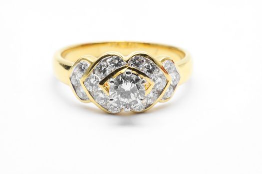 Isolated Diamond Wedding Luxury Platinum Ring using in Love Concept