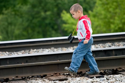 The boy going by rail