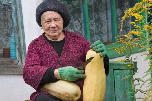 The gardener with brought up in the to a garden a crop