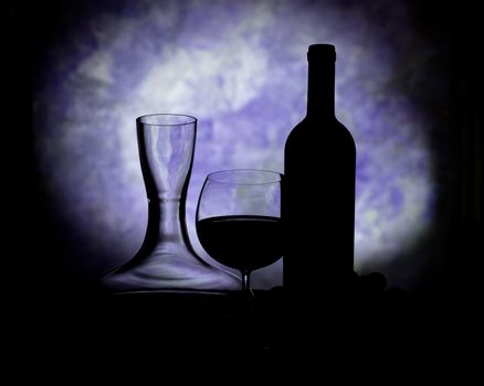 Italian wine on a purple background