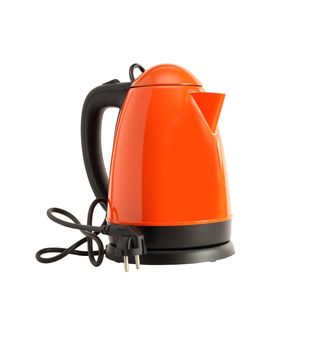 Modern new electric kettle on white background. Isolated with clipping path