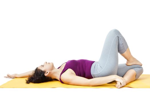 An image of a pretty woman doing yoga