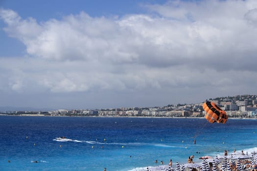 Paragliding in front of Nice, France