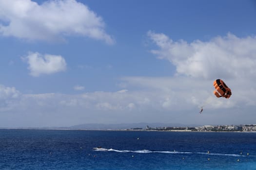 Paragliding in front of Nice, France