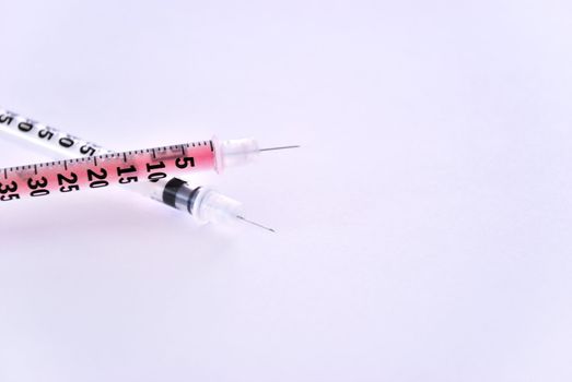 needled syringe with medical fluids for diabetic treatment