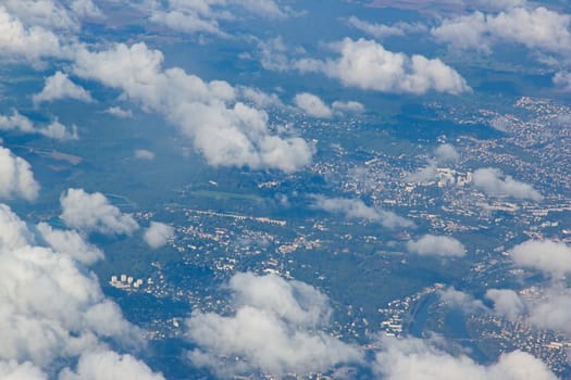 the Paris region from the sky, the earth from above