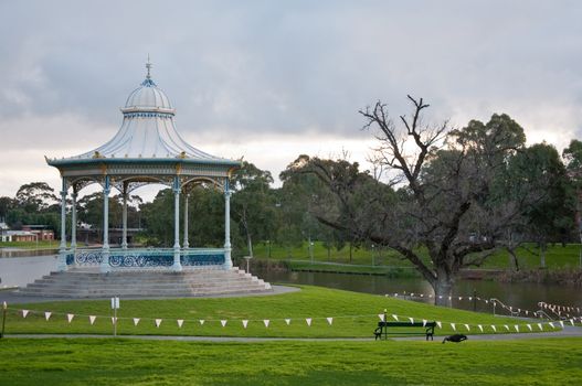nice gazebo in the park in adelaide, south australia