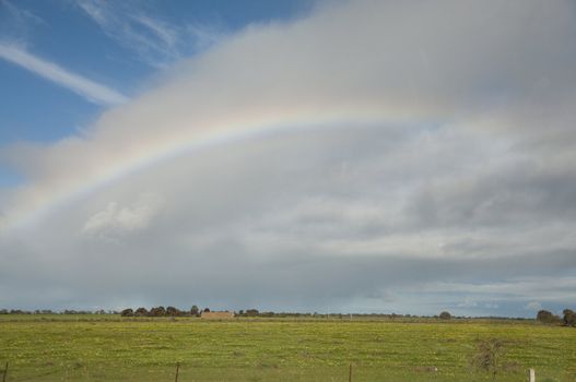 rainbow on the australian outback, south australia 