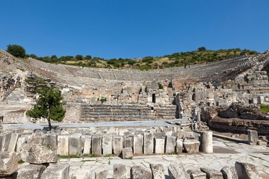 Greek-Roman amphitheater in  the ancient  city Ephesus