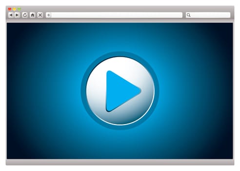 Web internet computer browser with video play button