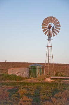 old windmill in the australian outback