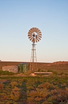 old windmill in the australian outback