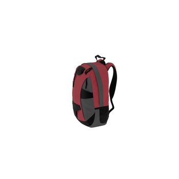 isolated red travel rucksack on a white background