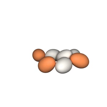 3D rendering of three eggs forming a line
