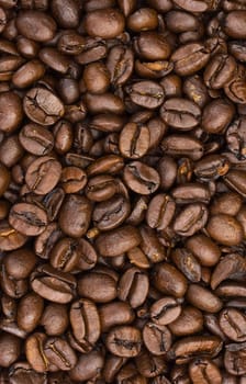 Coffee beans closeup background