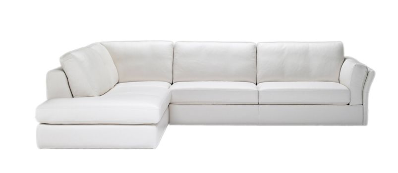 white leather sofa isolated against white background