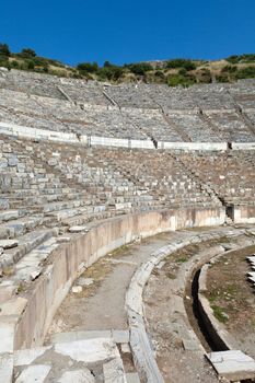 Greek-Roman amphitheater in  the ancient  city Ephesus