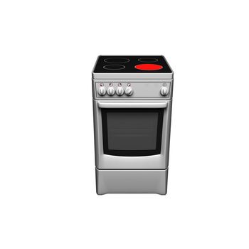 Silver free standing cooker.