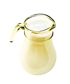 close up of milk on white background with clipping path