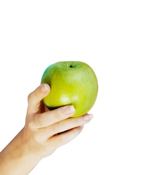 apple in woman hands