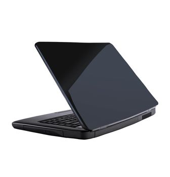 Black netbook isolated on white