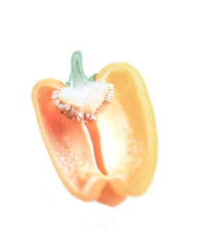 orange bell pepper isolated on a white