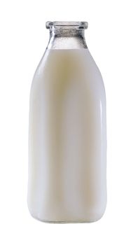 Bottle with milk isolated on the white background