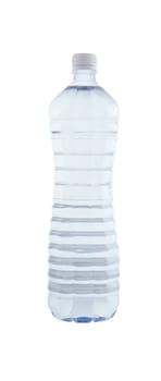 Stock image of purified water bottle over white background