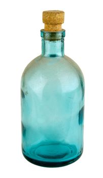 Antiquarian glass bottle for liquid products. It was used the last centuries