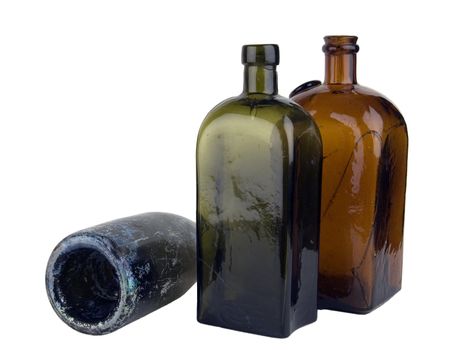 Antiquarian glass bottle for liquid products. It was used the last centuries