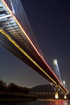 Ting Kau Bridge in Hong Kong at night