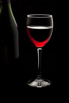 food series: red wine in glass and bottle