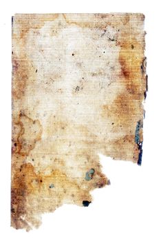 Old paper of the beginning of the last century on a white background