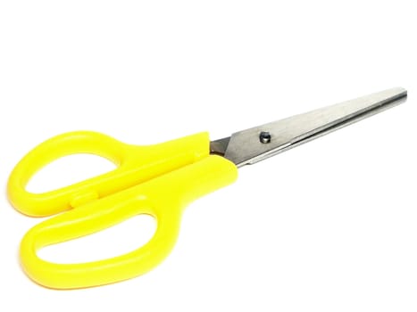 scissors with yellow plastic handles.