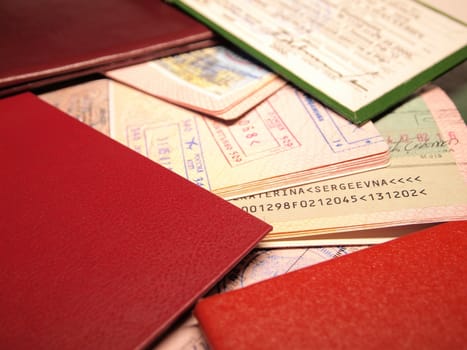 Photo of various documents lying in disarray.