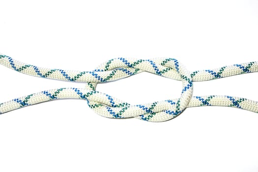 Photo climbing rope with a knot is not protracted