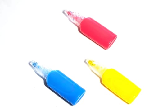 photo is tubes with red, yellow and blue colors.