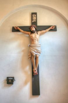 Holy cross with crucified Jesus Christ