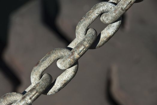 A close up on a chain and a tyre in the harbor, Cape Town, South Africa
