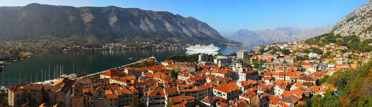 Aerial view of Kotor city, Montenegro