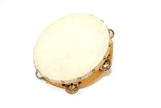 tambourine on white background
